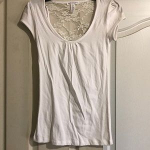 Lace cut out back shirt